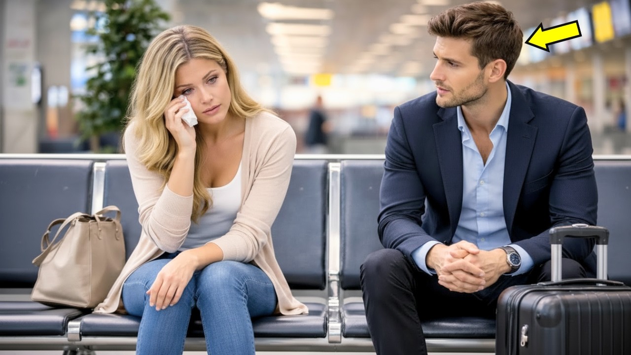 A Repülőtéren Sírva Mesélte El A Történetét Egy Idegennek… Nem Tudva, Hogy Ő Egy Milliomos.