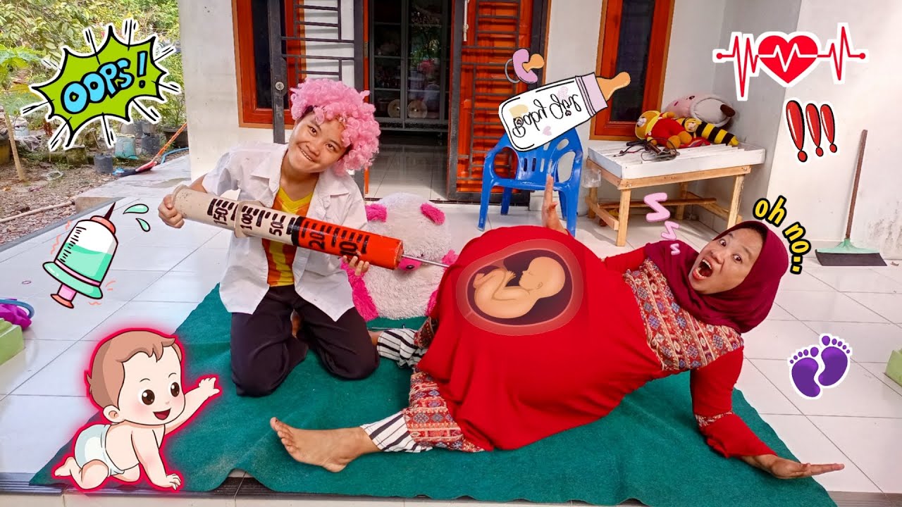 Drama Lucu😂💕 Mama Tiara Melahirkan Di Bantu Buk Bidan Kribo Pink Cantik