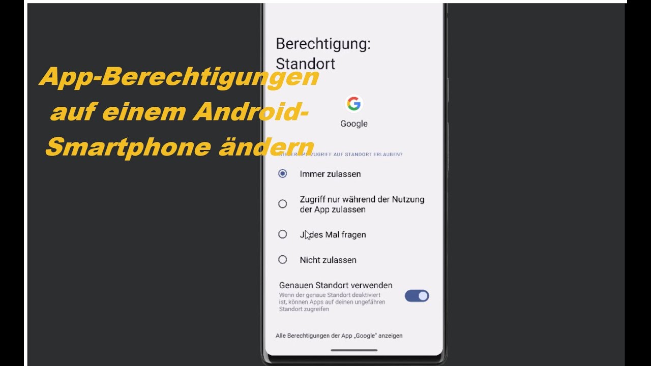 App-Berechtigungen auf Smartphone &auml;ndern. Berechtigungsmanager.