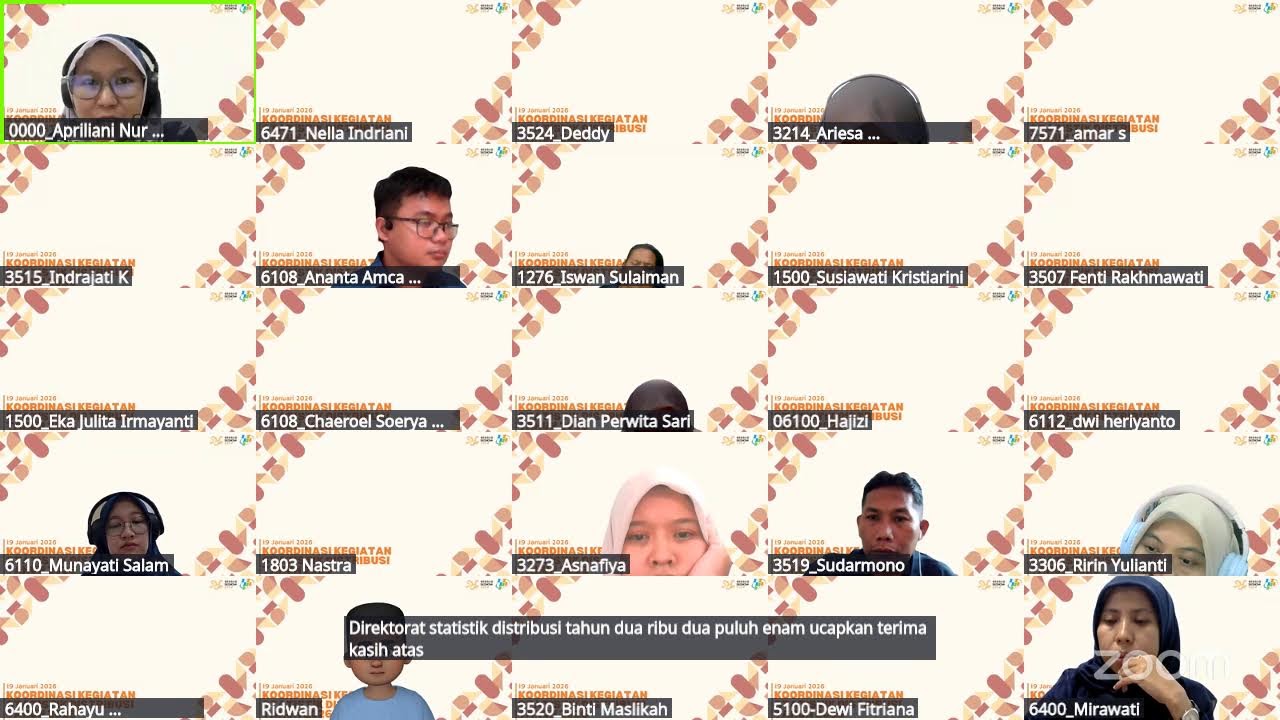 Breifing Kegiatan Direktorat Statistik Distribusi (19 Januari 2026)