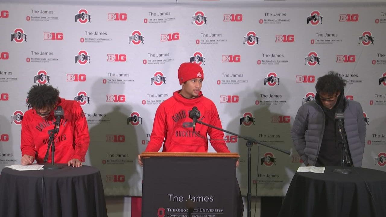 Garrett Wilson, C.J Stroud, Jaxon Smith-Njigba postgame interview | Ohio State-Purdue