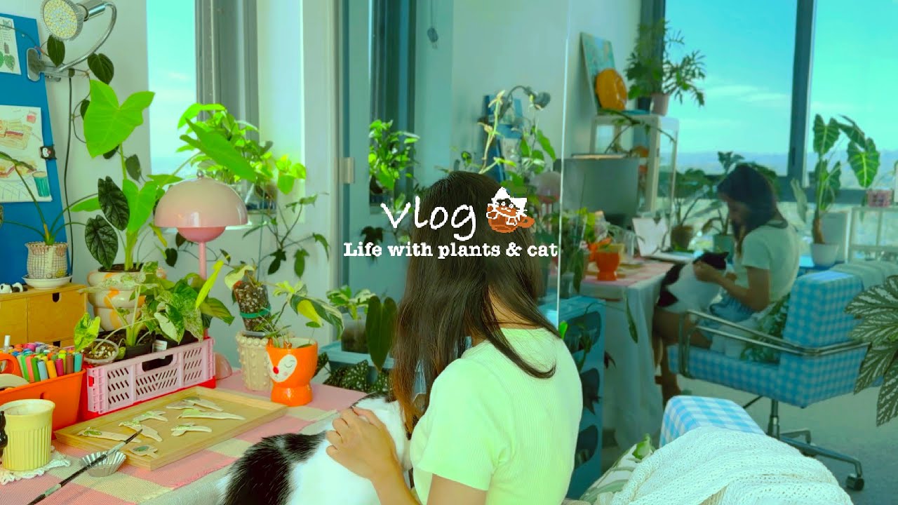 Rainy day plant shopping 🌧️🪴 | Cozy vlog with cat, plant haul & indoor jungle updates