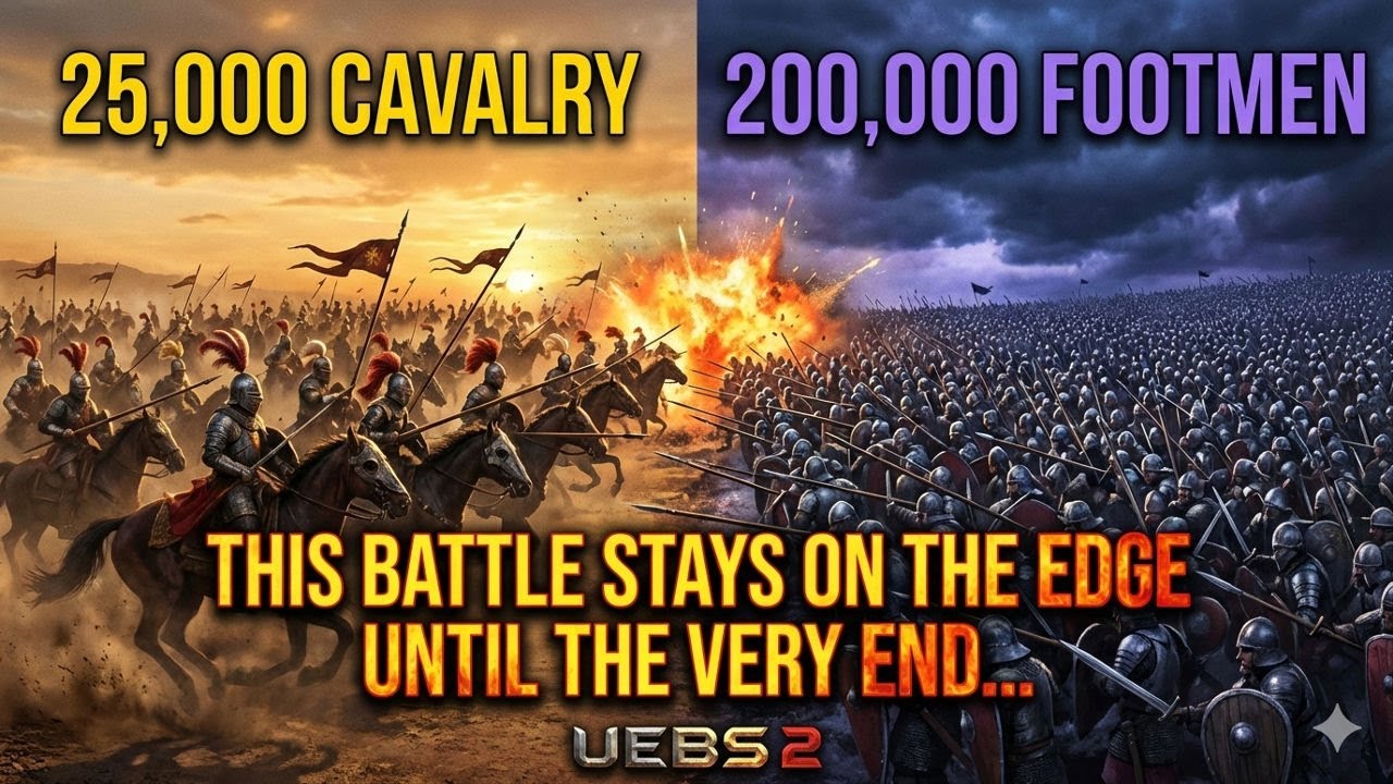 This Battle Stays on the Edge Until the Very End… 25,000 Cavalry vs 200,000 Footmen | UEBS 2