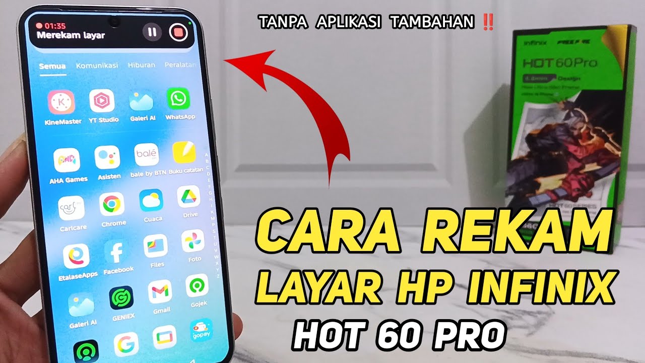 CARA REKAM LAYAR DI HP INFINIX HOT 60 PRO | CARA MEREKAM LAYAR HP INFINIX 