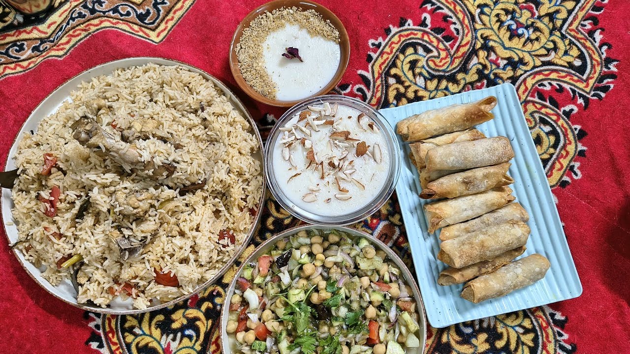 Серия Сукун Е Рамадан / 1 Ифтар Куриный пулао, Куриный блинчик с начинкой, Чана Чаат, Фирни быстр...