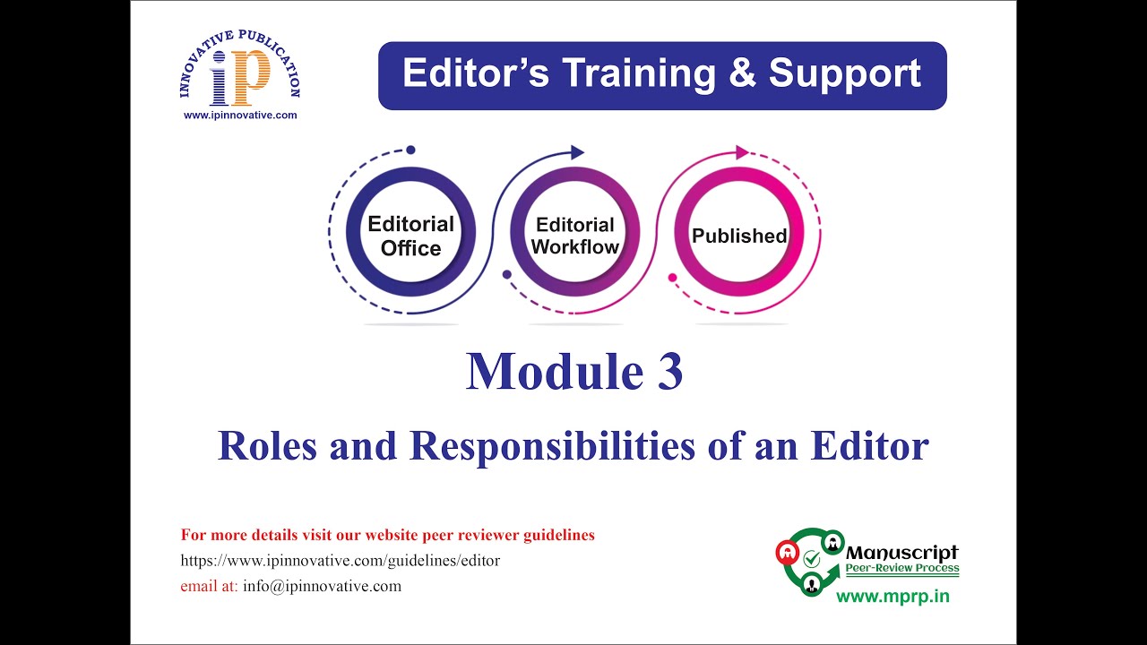Module 3: Roles and Responsibilities of an Editor