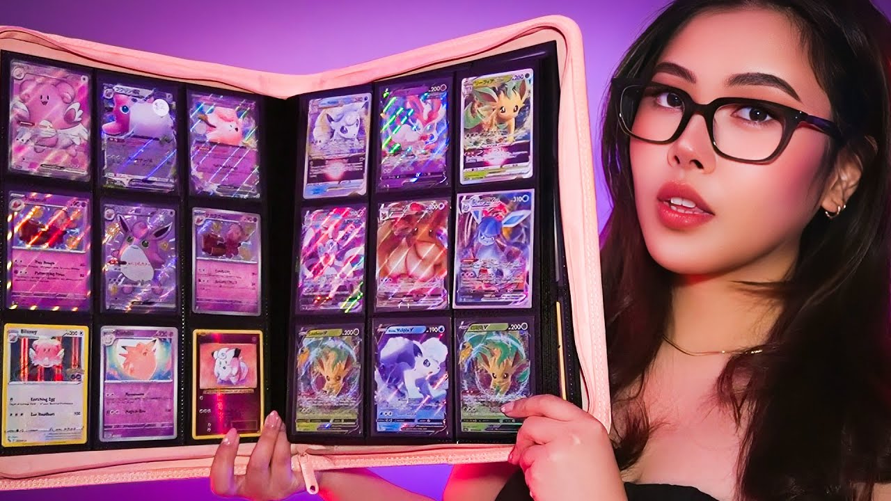 ASMR ✨ Reorganizing my Pokémon Binder ❤︎ Relaxing Whispered Card Collection Showcase 💤
