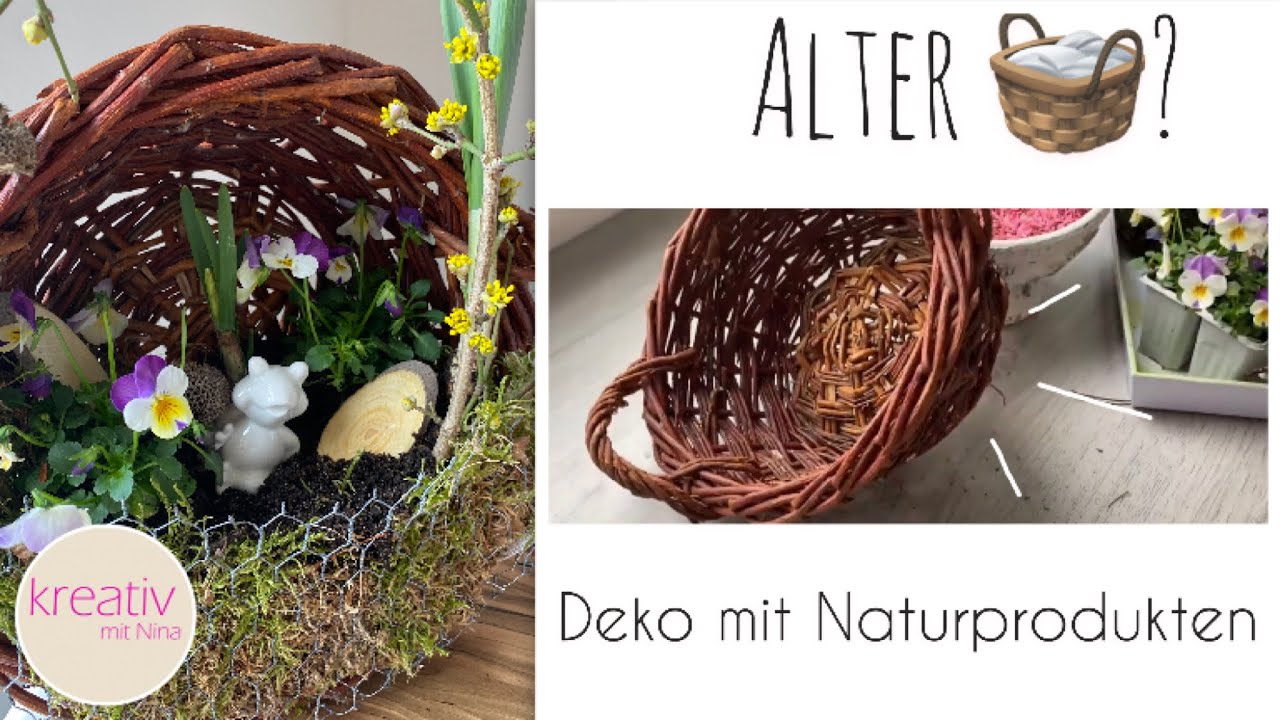 Korb 🧺 daheim? 🌷 Frühlingsdeko 2026 selber machen🌻 Naturmaterial dekorieren von ALT ➡️ zu NEU