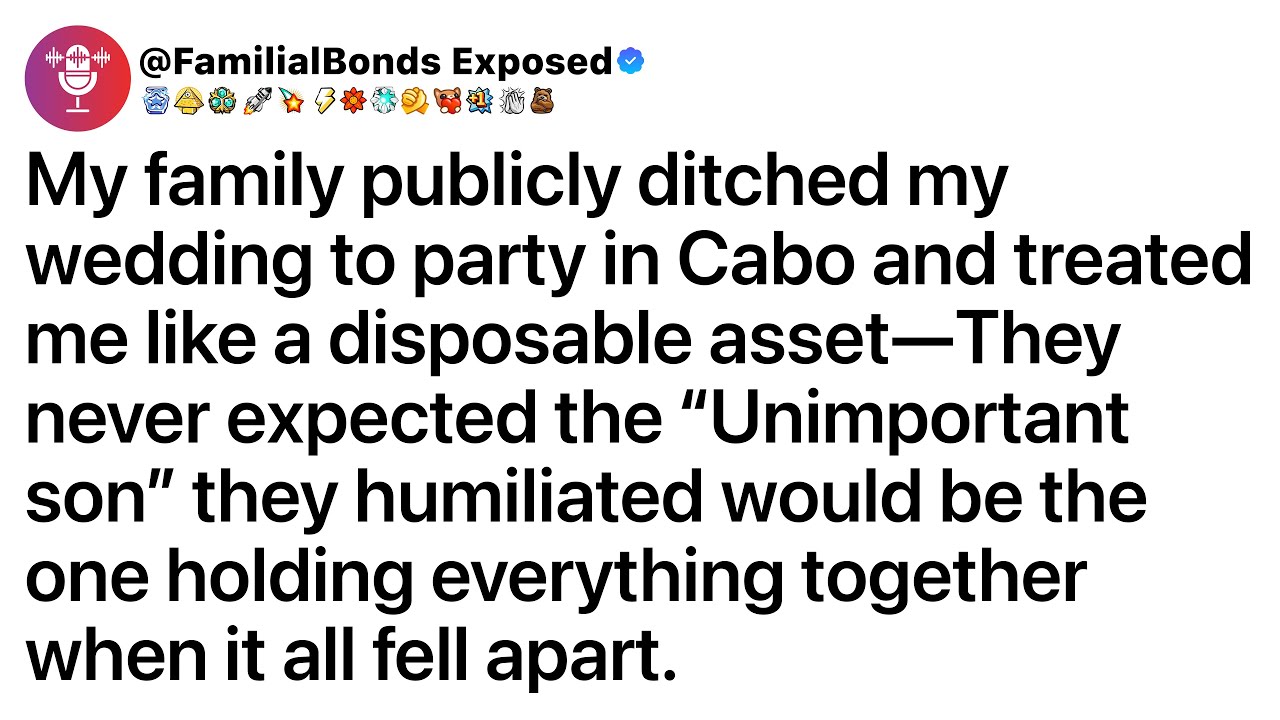My family publicly ditched my wedding to party in Cabo and treated me like a disposable asset—They..