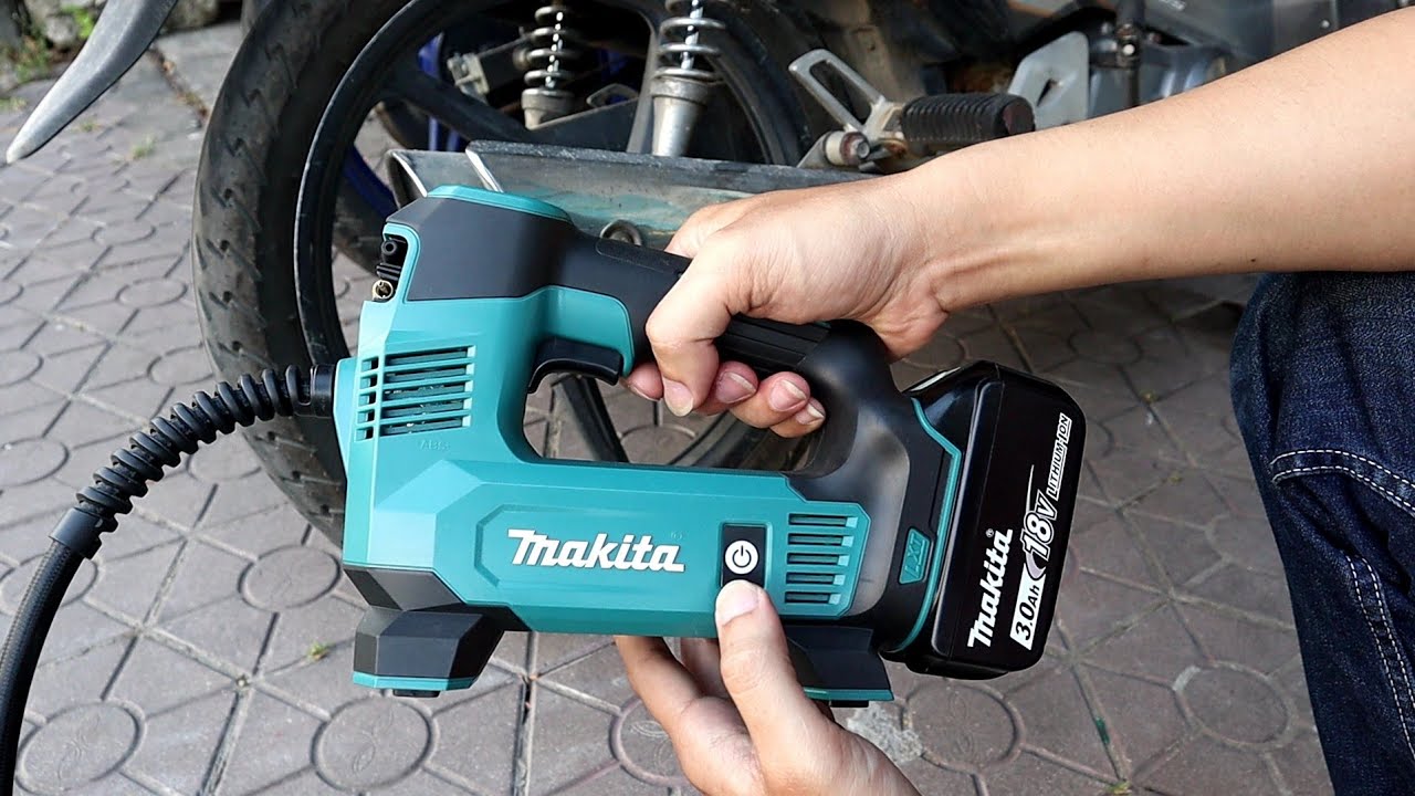 Bơm &ocirc; t&ocirc;, xe m&aacute;y, xe đạp.....Bơm d&ugrave;ng pin Makita n&agrave;y rất riện..Makita DMP180