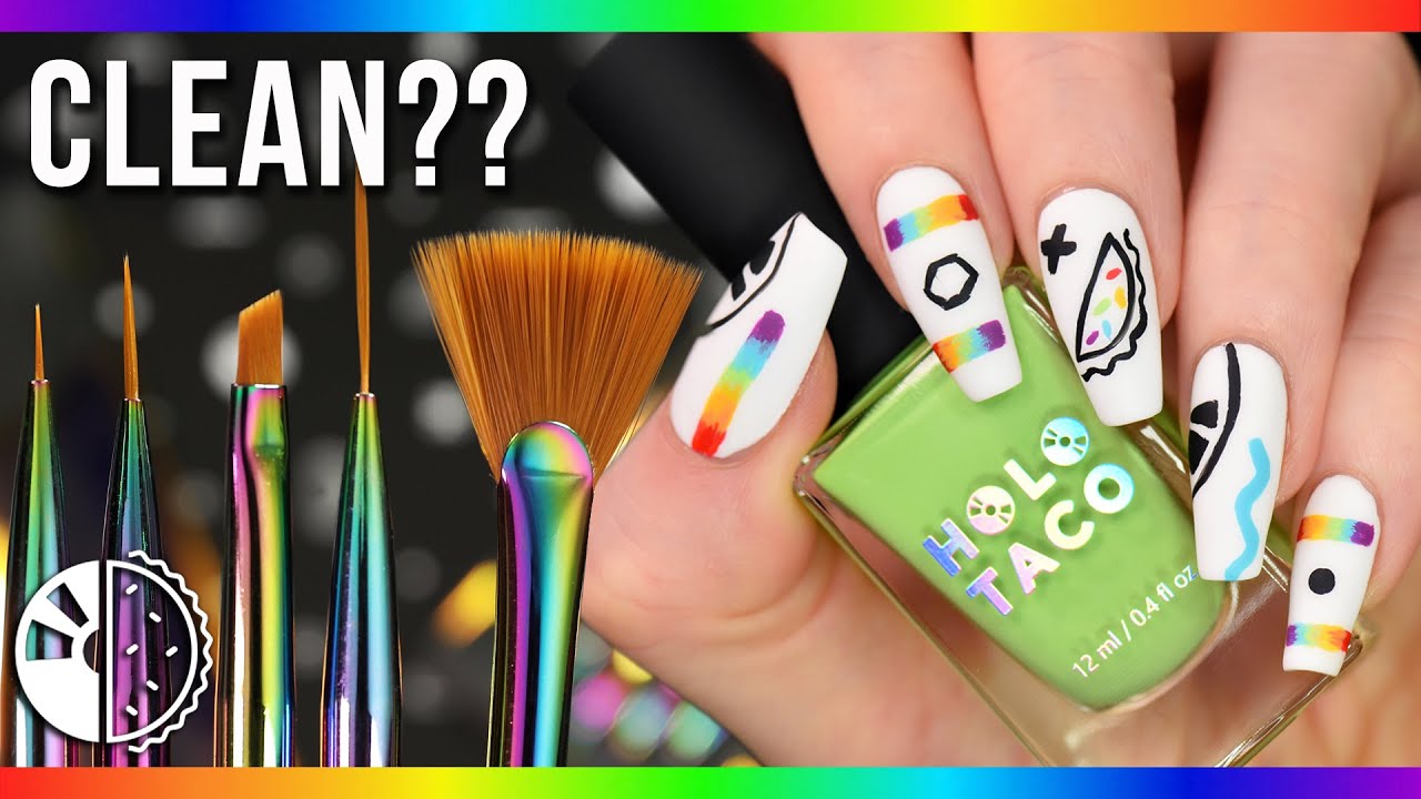 Holo Taco Nail Art & How to Clean Your Brushes!