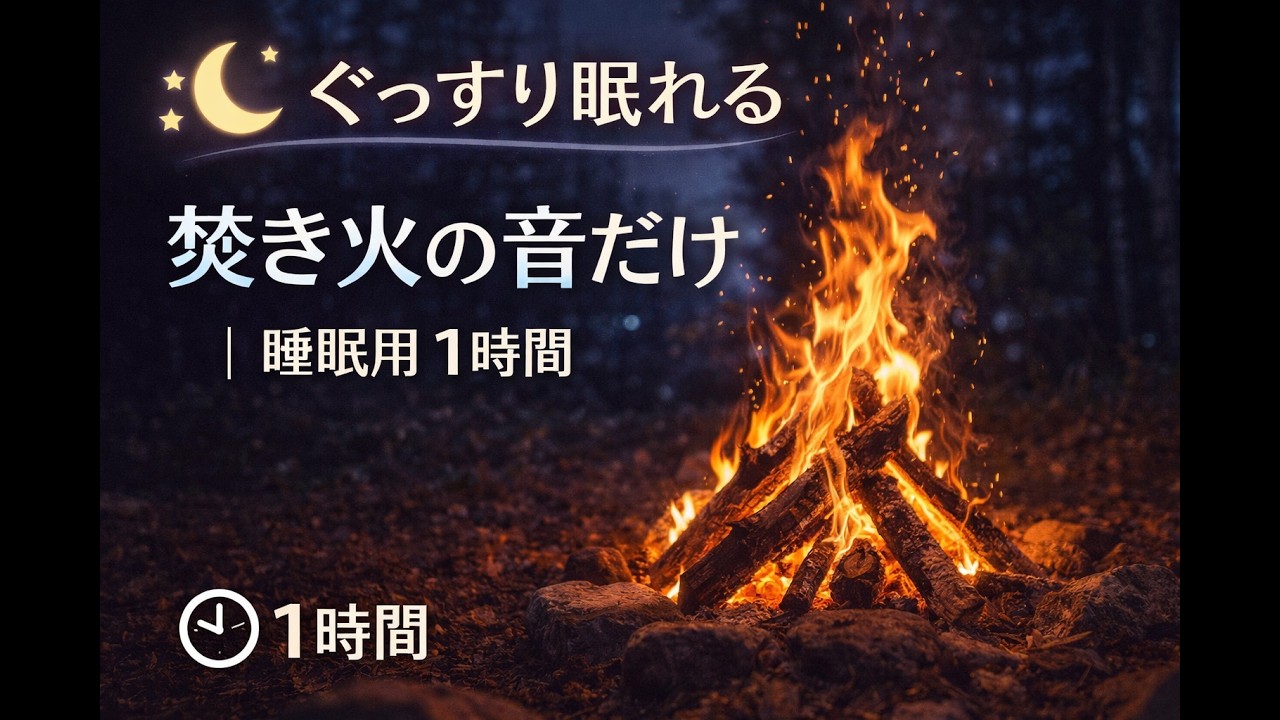 焚き火の音だけ｜睡眠用1時間