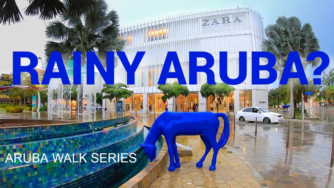 🇦🇼 Rainy walk in Oranjestad Aruba