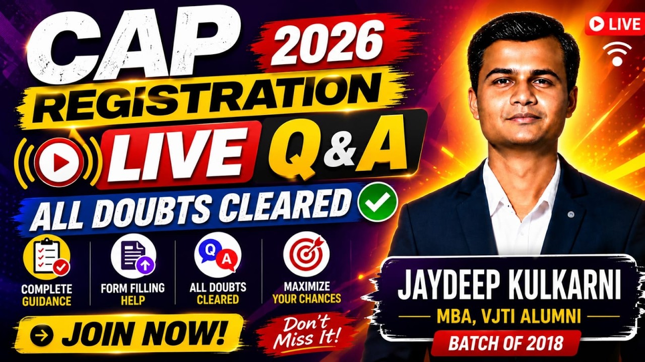 MHT-CET 2026 CAP Registration 2026 Form Filling Q&A 🔴 | Complete Solution for Engineering Admission