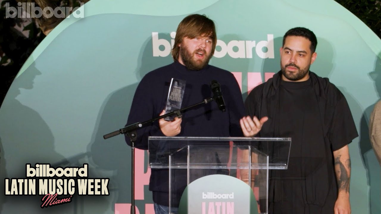 Noah Assad Accepts the 10-Year Impact Award For Rimas Entertainment |Latin Music Power Players 2024
