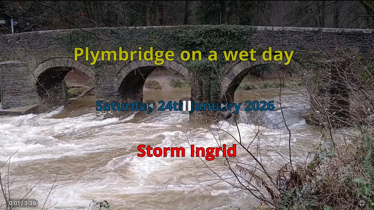 Plymbridge in flood Jan 2026 storm Ingrid