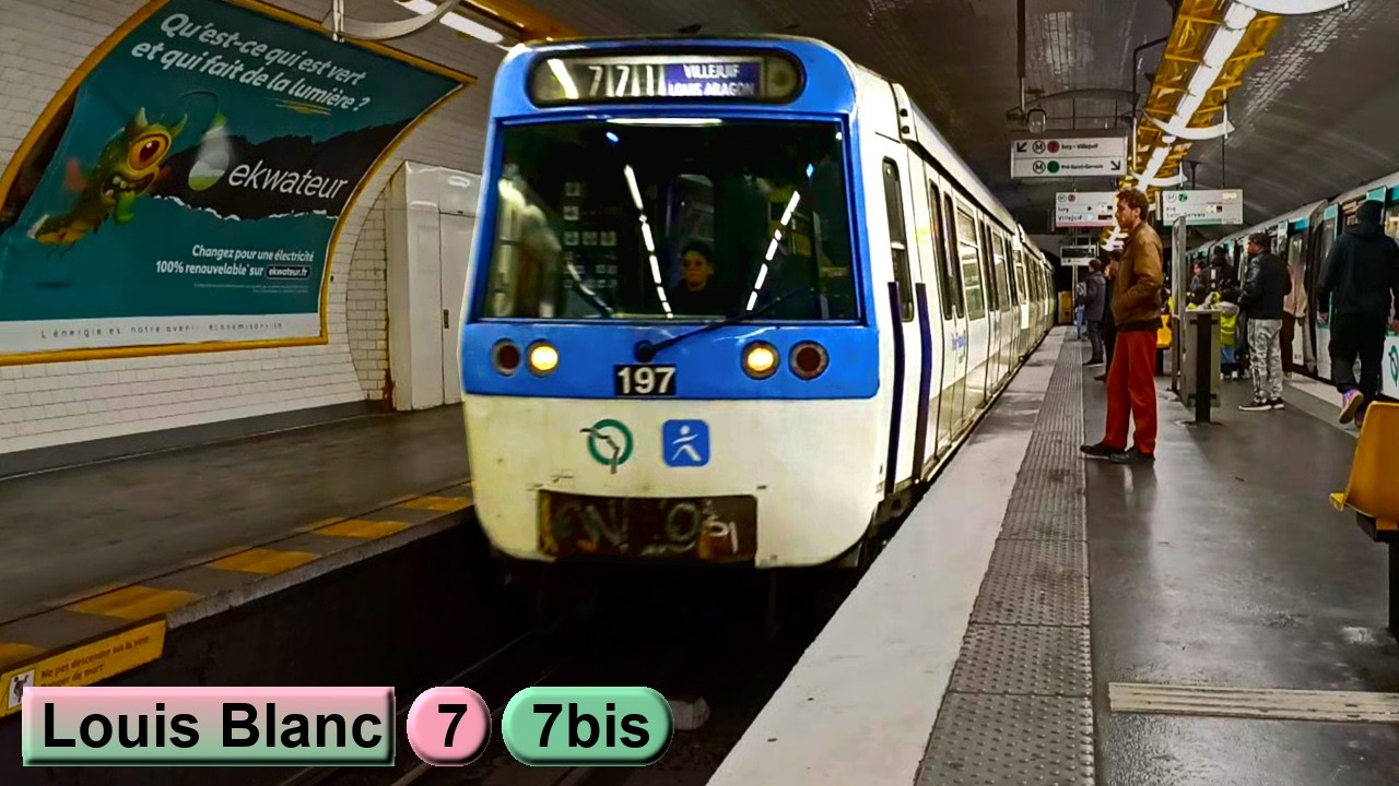 Луи Блан | линия 7 - 7 bis : Парижский метрополитен ( RATP MF88 - MF77 )