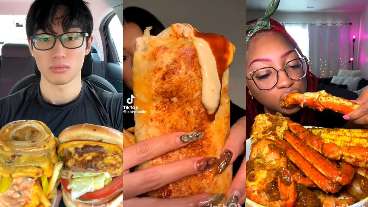 VIRAL TIKTOK MUKBANG COMPILATION WINGSTOP RAMEN COOKIES IN-N-OUT SEAFOOD BOIL CHILLI TACOBELL