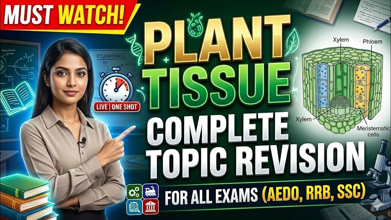 Plant Tissue Full Revision in One Video 🌿 | Meristematic to Xylem Phloem Complete | Bihar Exams 2026