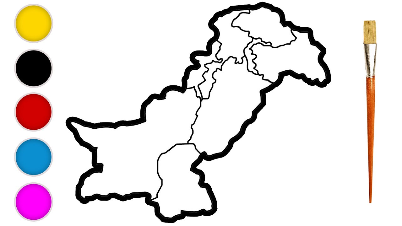 Pakistan Map line art drawing #linedrawing