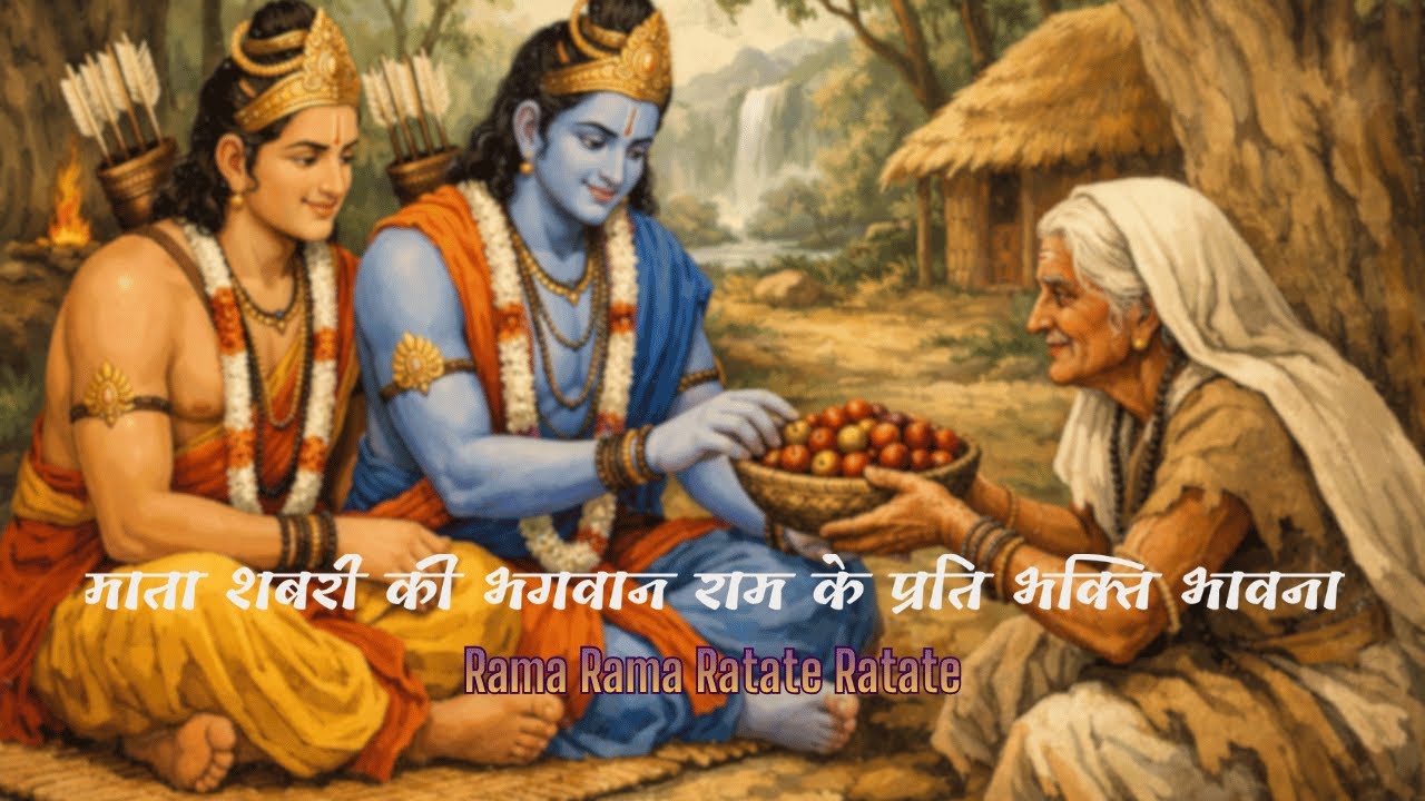माता शबरी द्वारा श्री राम को बेर अर्पण | Rama Rama Ratate Ratate |Emotional Ram Bhajan