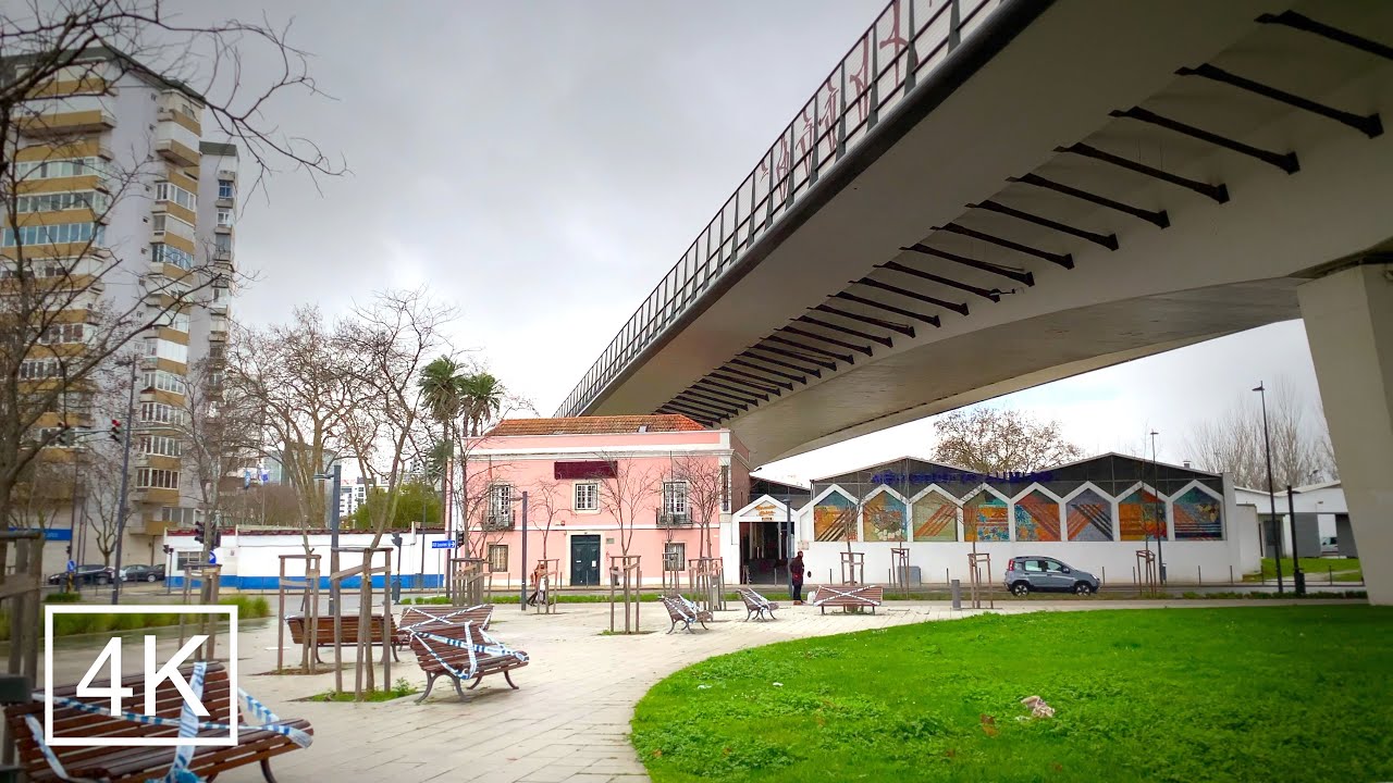 4K Deserted Lisbon - Lumiar area - Pandemic February 2021 - ASMR - 60fps