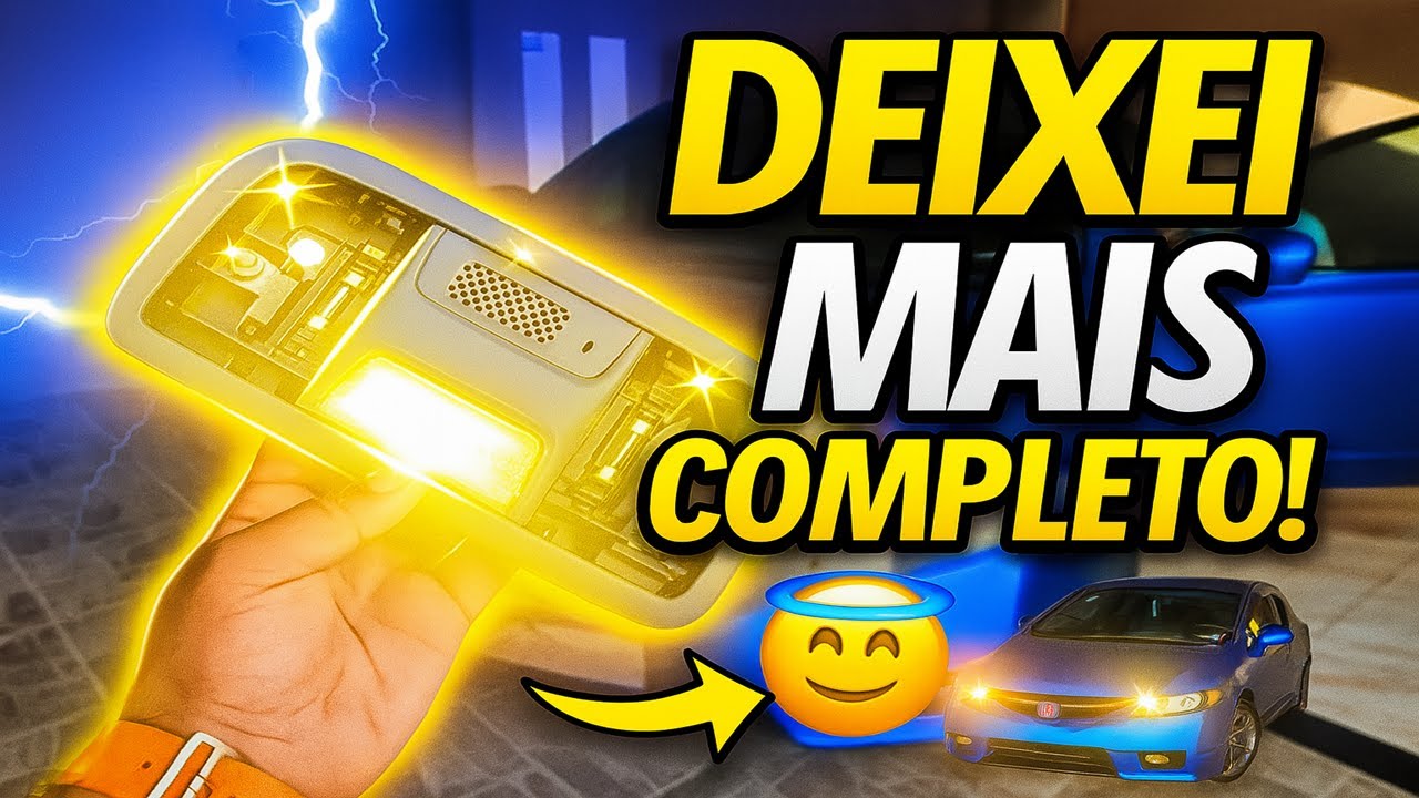 DEIXE SEU CIVIC LXS PREMIUM! Instalei a luz do EXS e ficou ANIMAL!