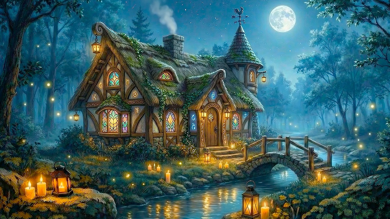 Celtic Lofi + Creek Sounds | Moonlit Forest Music for Sleep, Study & Relaxation