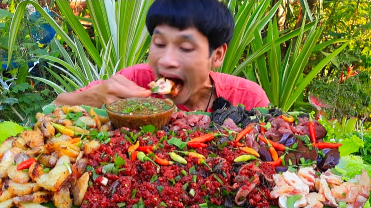 ย่างเสือร้องไห้เต็มระบบแจ่วเพี้ยขมๆแกล้มผักสดแซ่บคักอีหลีครับพี่น้องMUKBANG EATING SHOW/โก้อีสนพาแดก