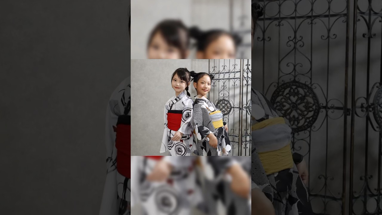 【UNCOCON アンココン】👘🌼lilysa 浴衣モデル👼🏻‎🤍🏹りのんちゃんと🍒nonoc 子供浴衣 キッズ浴衣👘