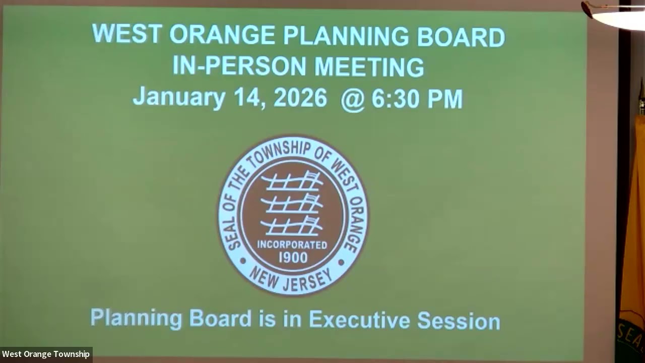 West Orange Planning Board - January 14, 2026