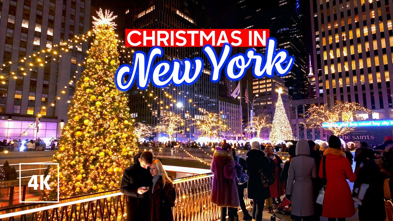 New York Christmas Walk 🎄 Evening Walking Tour 4K - Festive Streets of Midtown Manhattan