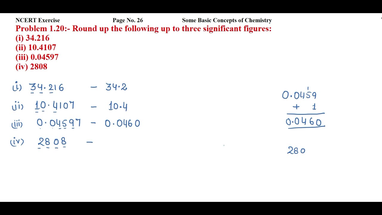 Round up the following up to three significant figures:(i) 34.216    (ii) 10.4107