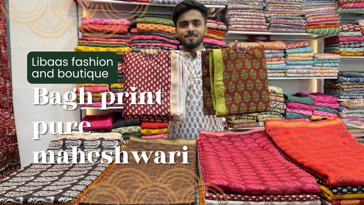 Bagh print pure maheshwari silk suit