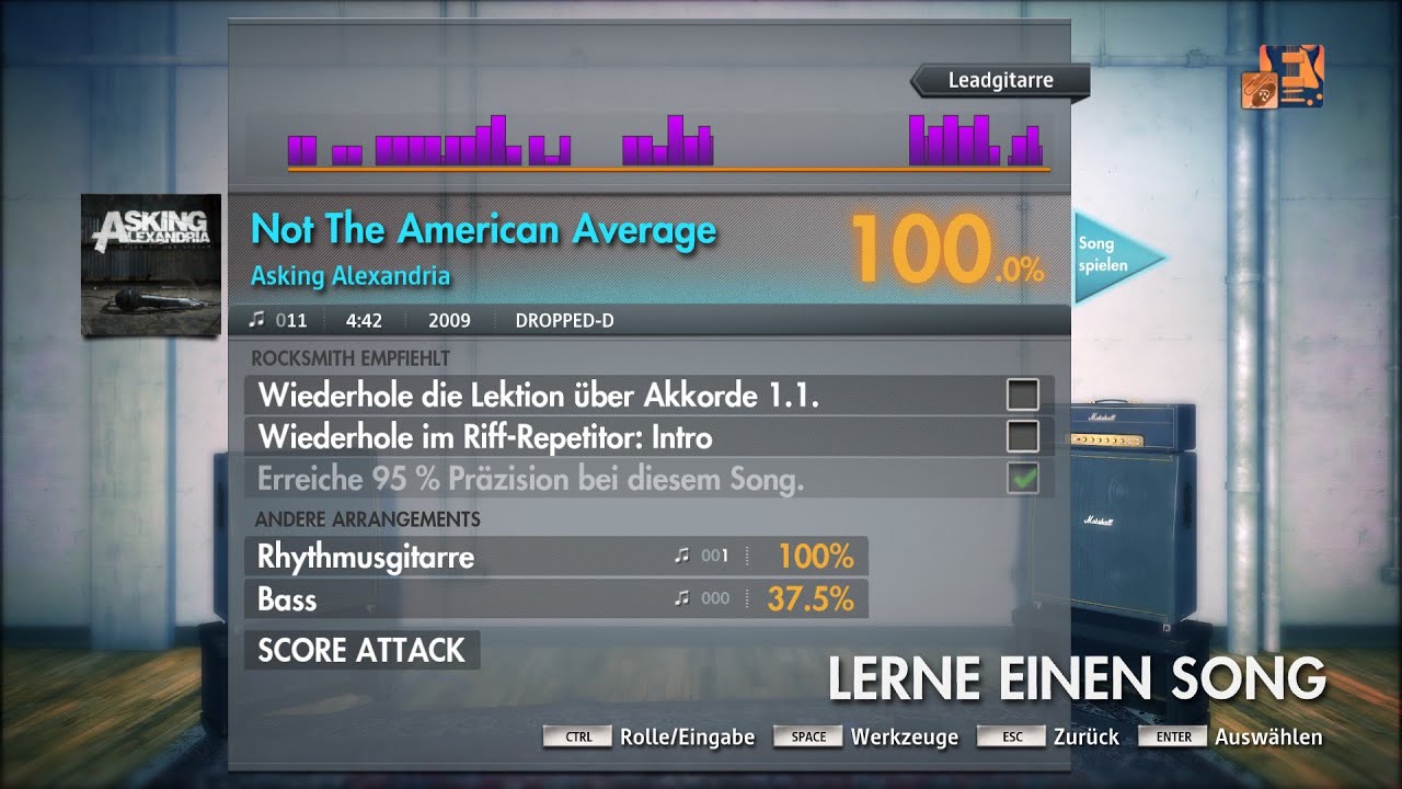 Rocksmith 2014 Asking Alexandria Not The American Average CDLC Lead Guitar