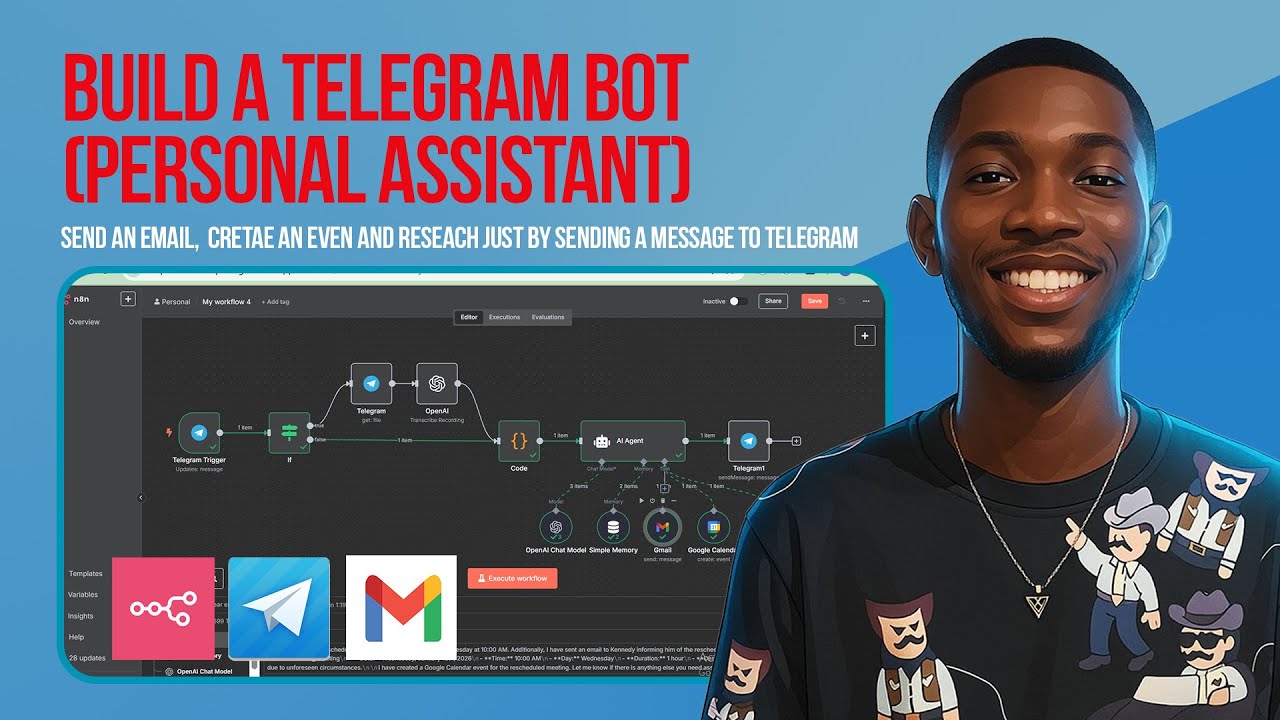 I BUILT A TELEGRAM BOT That Automates Emails, Calendars & Research