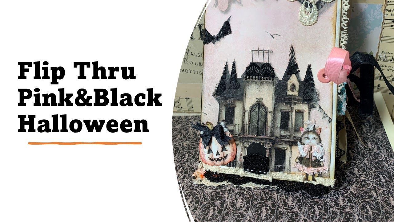 Small Cute Pink and Black Halloween Journal