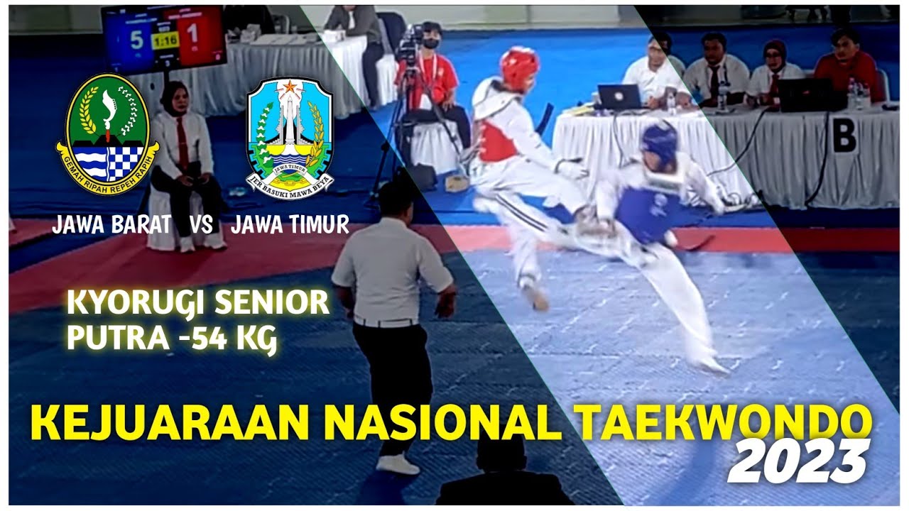 irul (jabar) vs (jatim) kejurnas taekwondo 2022 u 54 kg putra