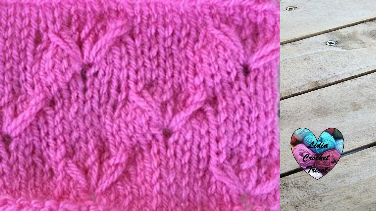 Point champ fleuri tricot / Punto campo florido dos agujas