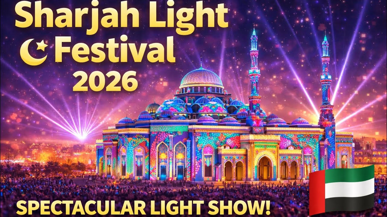 ✨ Festiwal Światła w Szardży 2026 | Oszałamiający pokaz świateł 🌟