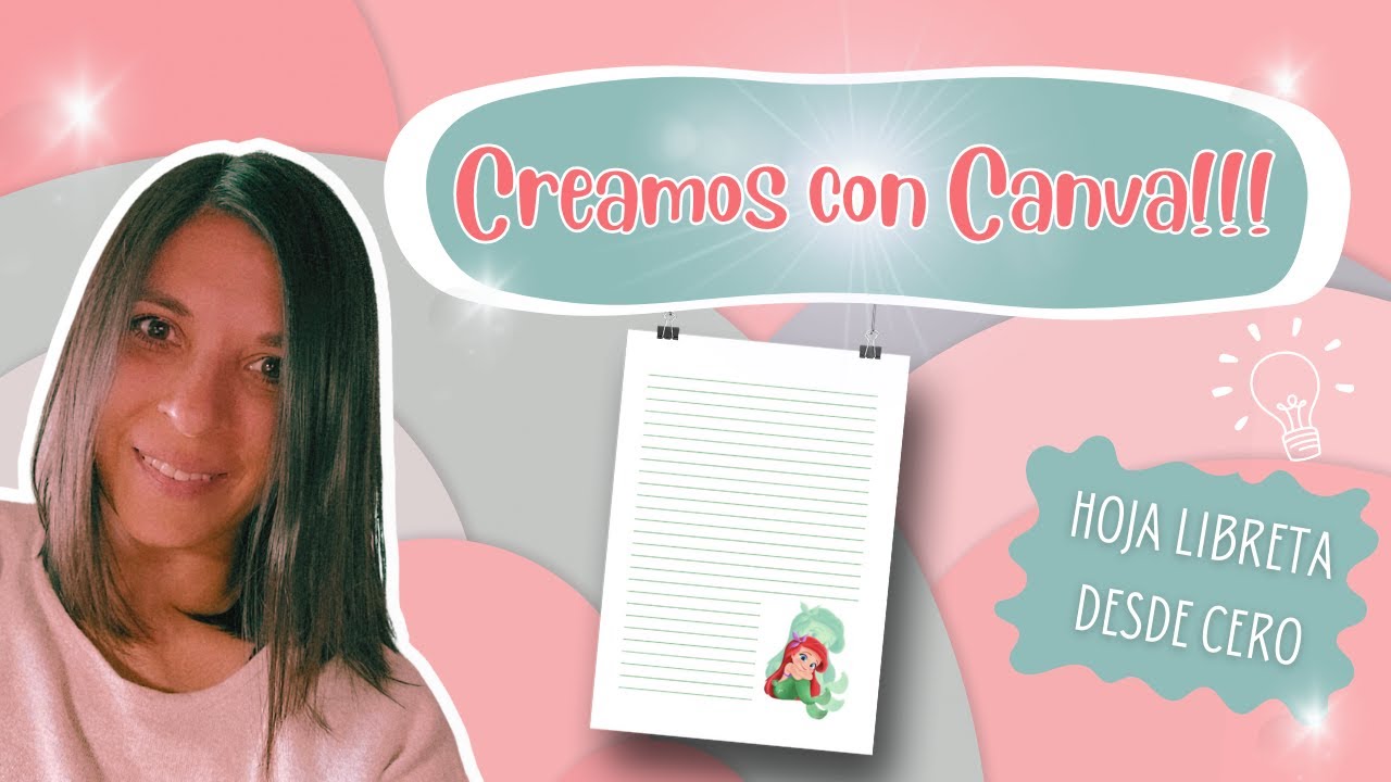 Creamos con CANVA!!! Hoja con renglones sirenita