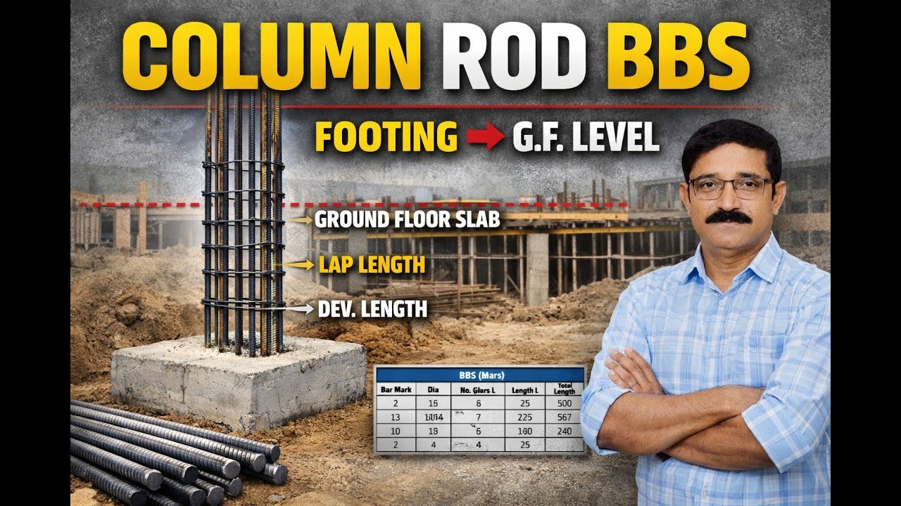 Column BBS from Footing to Ground Floor | Step-by-Step