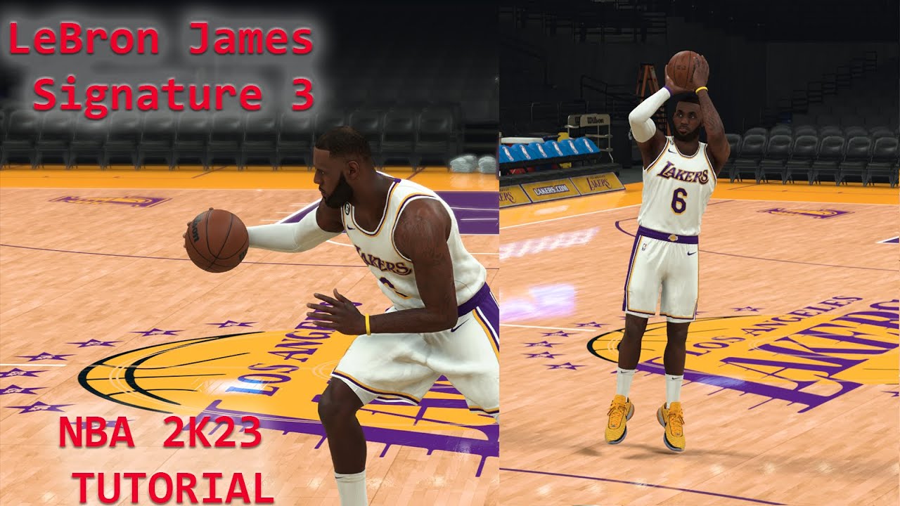 NBA 2K23 LeBron James Signature Look Down 3 tutorial