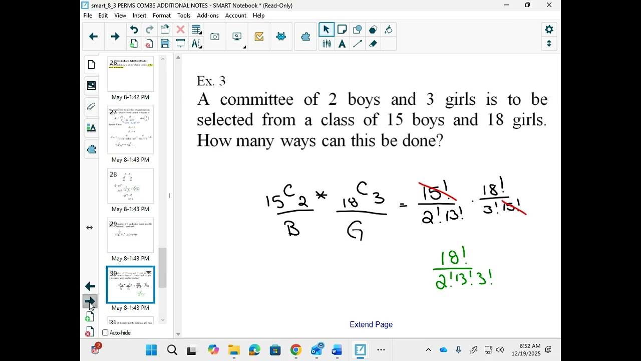 40SP Combinations Additional Notes