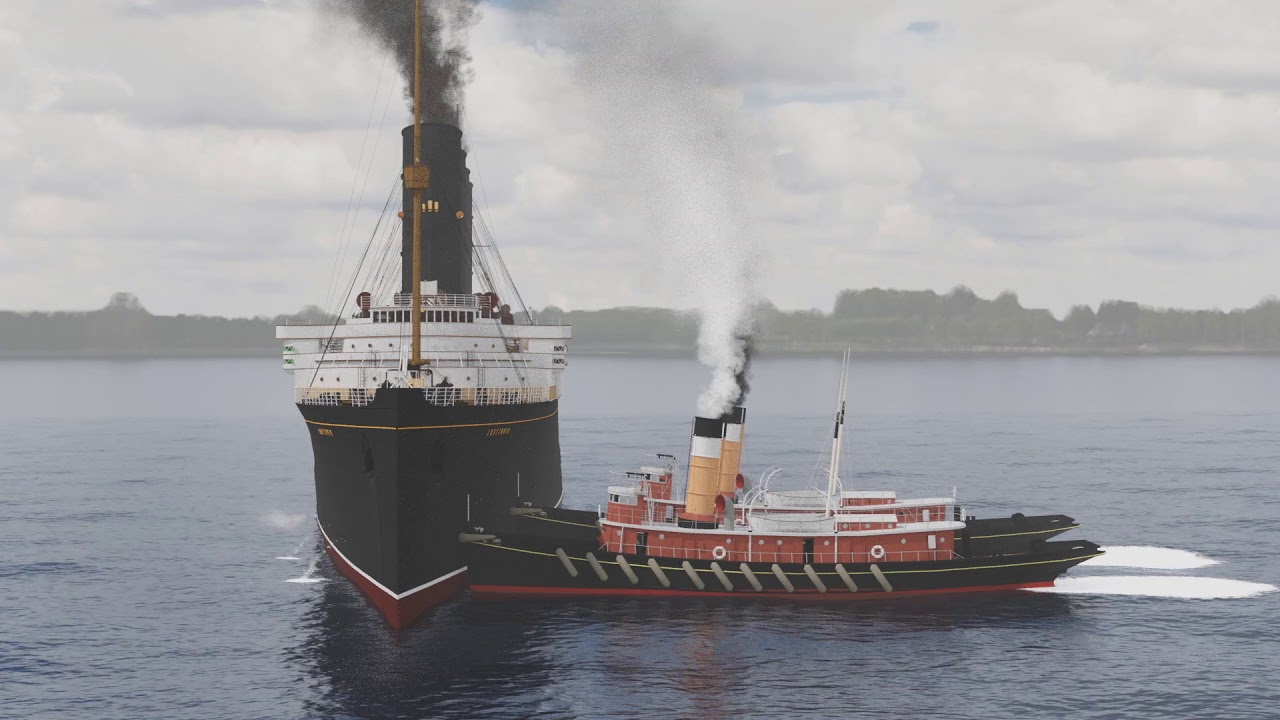 Lusitania leaving New York