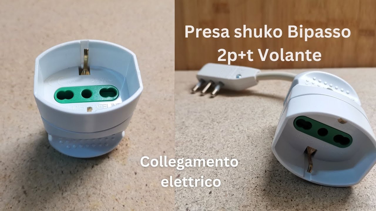 Presa shuko Bipasso 2p+t Volante - Collegamento elettrico