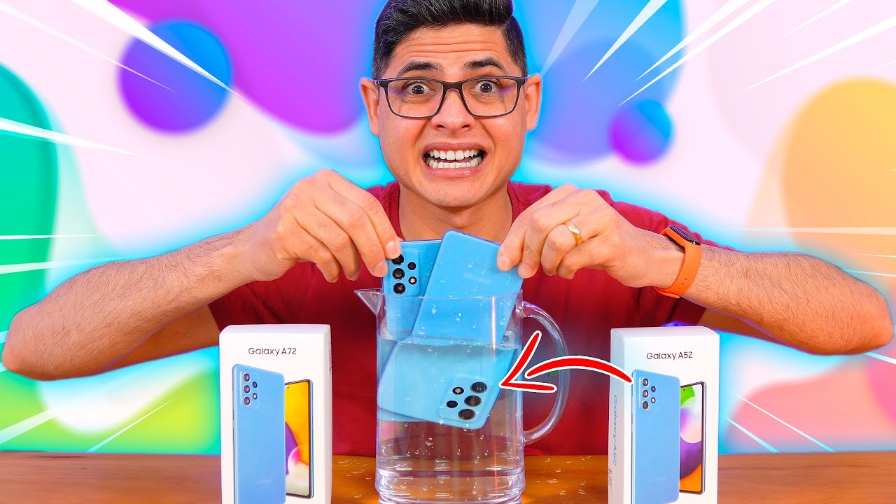 ATENÇÃO! Coloquei meus Galaxy A72 e A52 dentro D'AGUA - Será que QUEIMOU? IP67 FUNCIONOU?