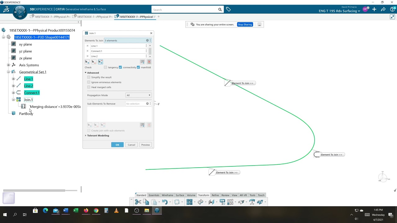 Conic Wireframe CATIA 3DExperience Demo