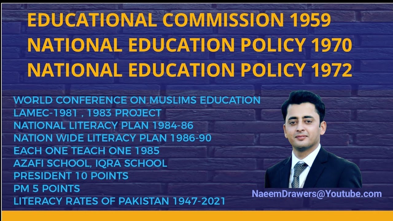 Lecture No 19 Educational Commission 1959. Educational 1970& 1972, 1979 and Other Plans  before 1992