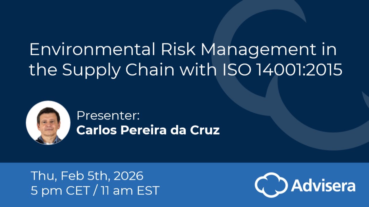 Environmental Risk Management in the Supply Chain with ISO 14001:2015 [live webinar]